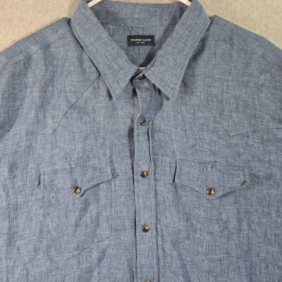 Proper cloth Linen Shirt Long Sleve 3XL Pockets - Picture 1 of 12